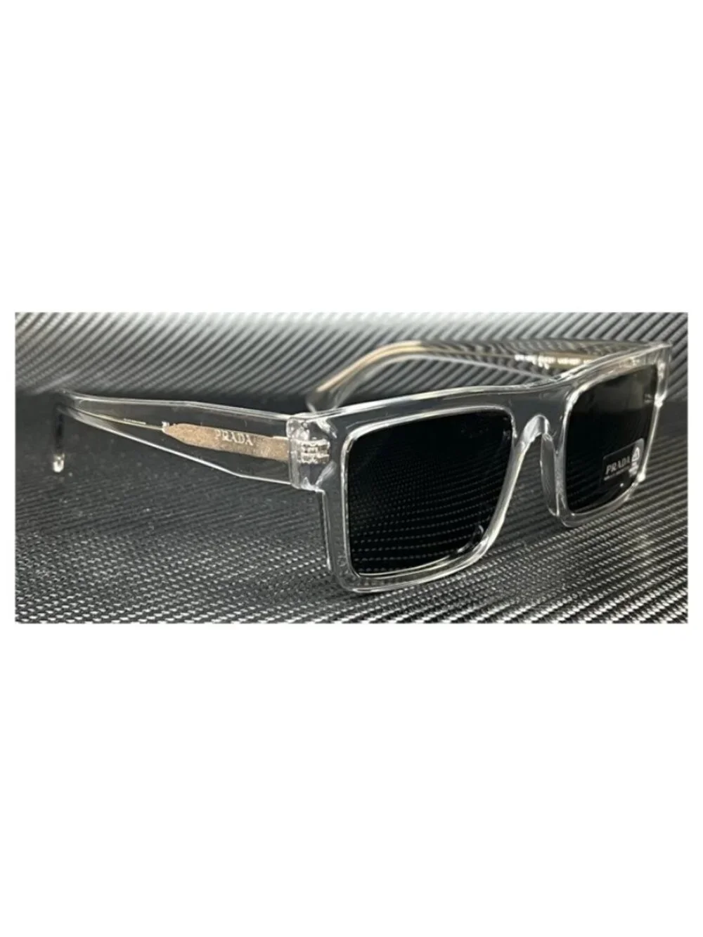 New PRADA Men Crystal Grey Sunglasses 52-21-145